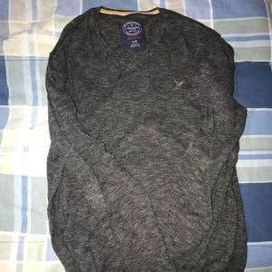 Grey American Eagle sweater v neck